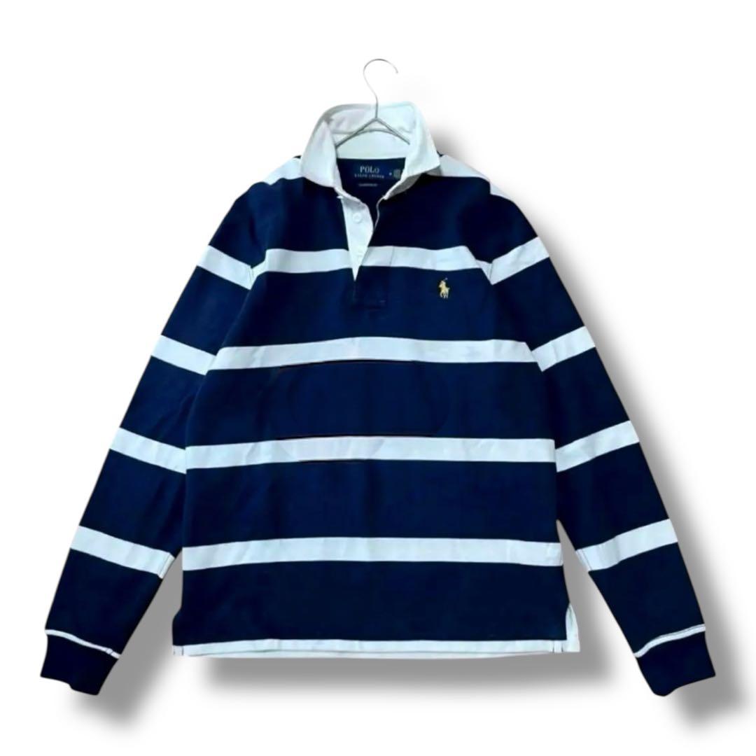 【現行】ポロラルフローレン シャツ ラガーシャツ ボーダー 常田大希 裏起毛 M