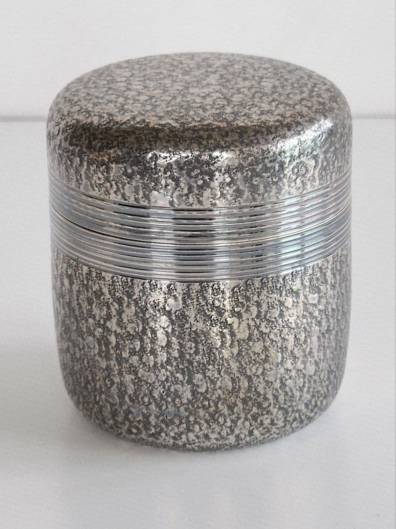 茶道具 双風斎造 純銀 製 棗 重量121.2g 共箱