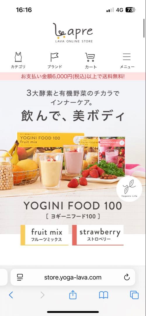 ド*き様 YOGINI FOOD 100 フルーツミックス・ストロベリー・カカオ