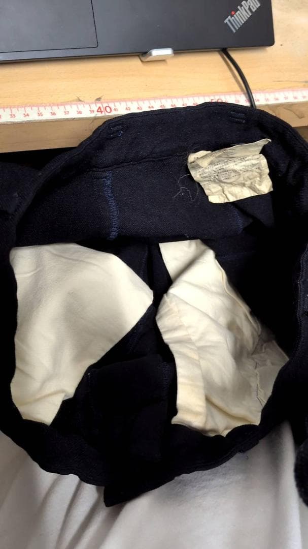 良品　コムデギャルソン　サルエルパンツ RU-P086　XS　ネイビー　濃紺