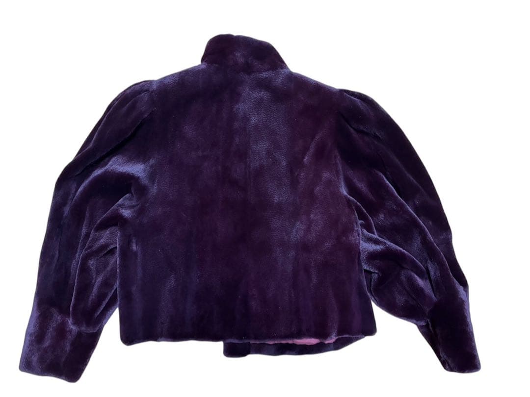 エンバ　EMBA 毛皮　ホワイトミンク Mサイズ　ワインレッド系　ファーコート