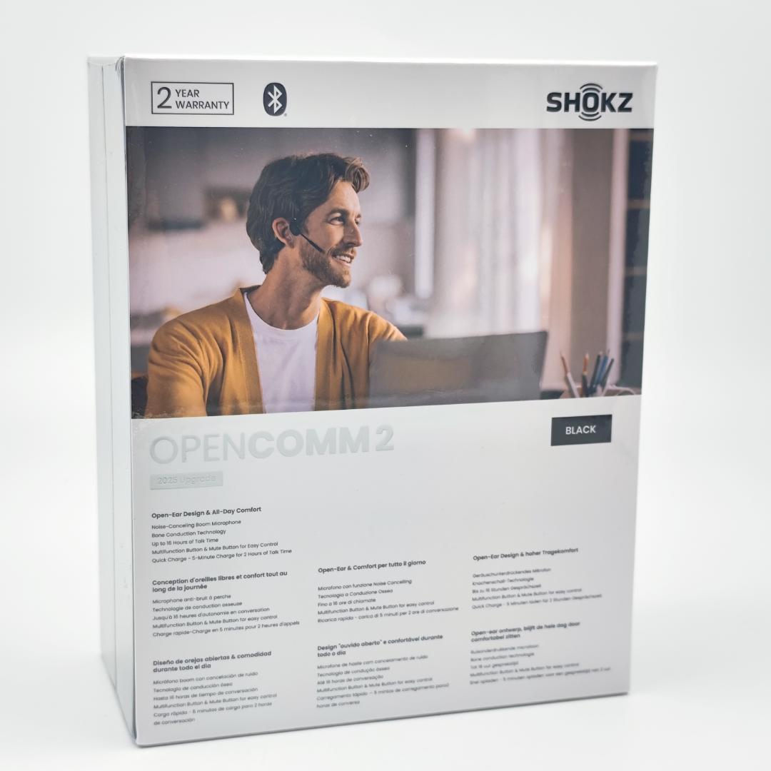 Shokz OpenComm2 骨伝導 ビジネスワイヤレスイヤホン ブラック
