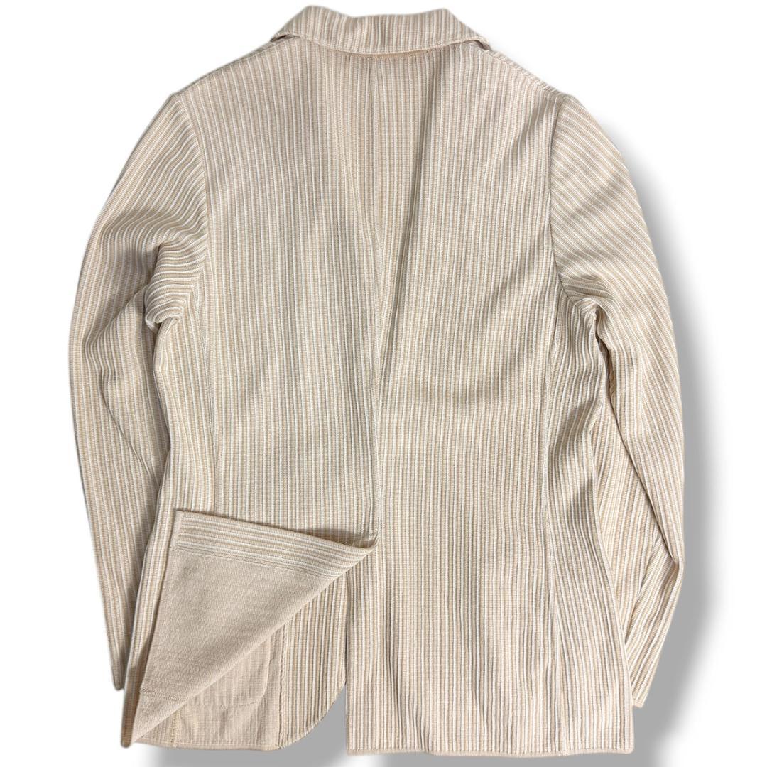 J7435 超美品 ラルディーニ ストレッチニットジャケット ベージュ M