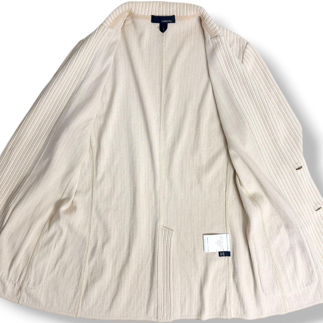 J7435 超美品 ラルディーニ ストレッチニットジャケット ベージュ M