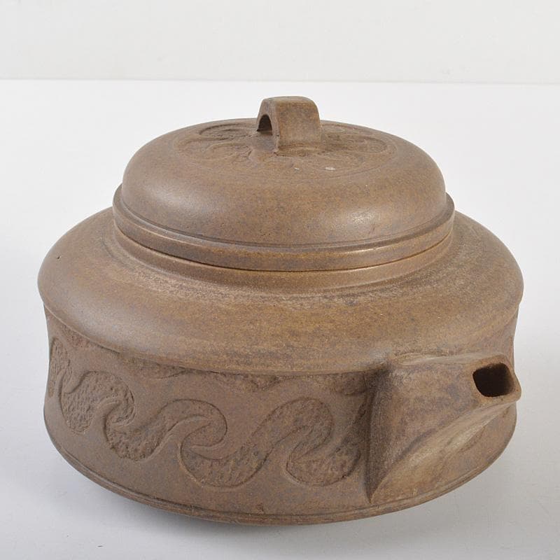 中国　顧景舟銘　紫砂　朱泥　急須　茶壷　V　R6903