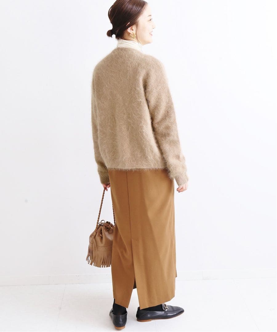 美品！IENA アンゴラ混 パールビーズ 刺繍カーディガン イエナ ファーニット