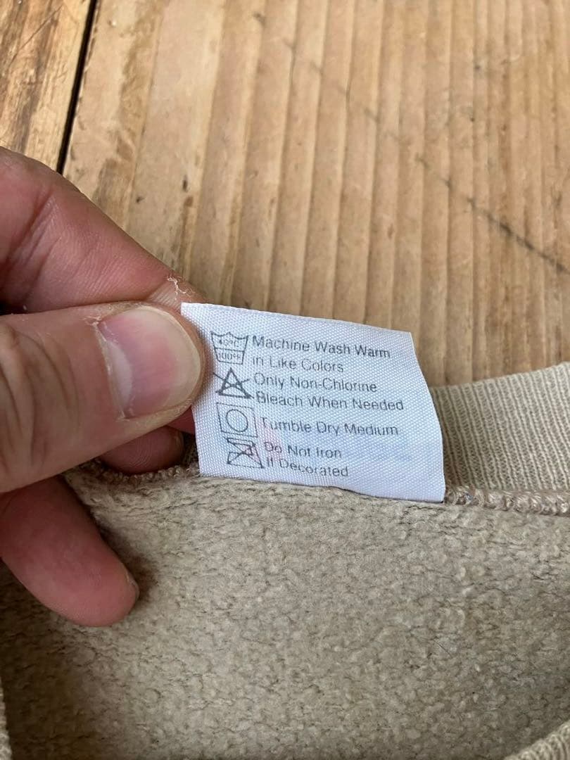 Hanes ヘインズ スエット L 42-44 ベージュ 80s 猫柄 USA製