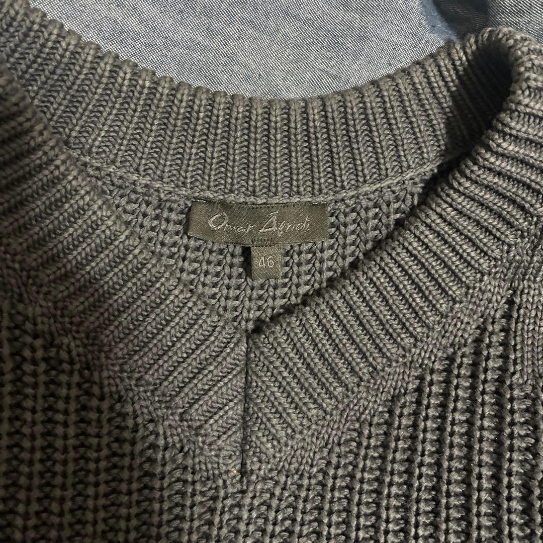 Omar Afridi グレー編み込みベスト サイズ46