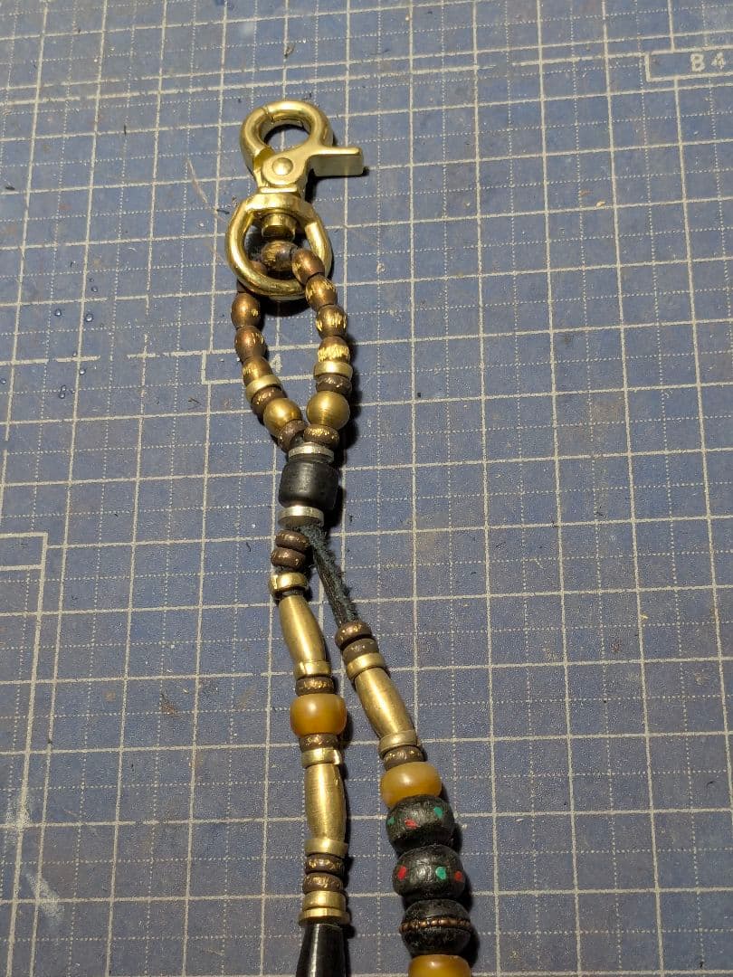 オリジナルショートストラップ付ウォレットロープ　ハンドメイド　カスタム可能