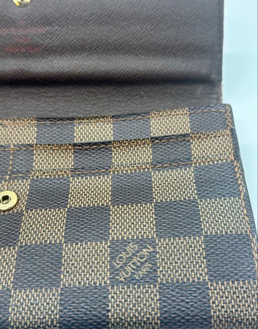 超美品 ルイヴィトン ダミエ エベヌ ポルトフォイユ サラ 財布 10カード 茶