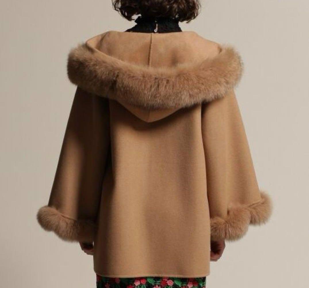 GRACE CONTINENTAL ポンチョ風トリミングコート 36 美品