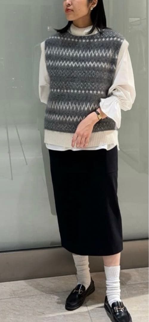 unitedarrowsフォックスカシミヤ ジャカード ニットベスト