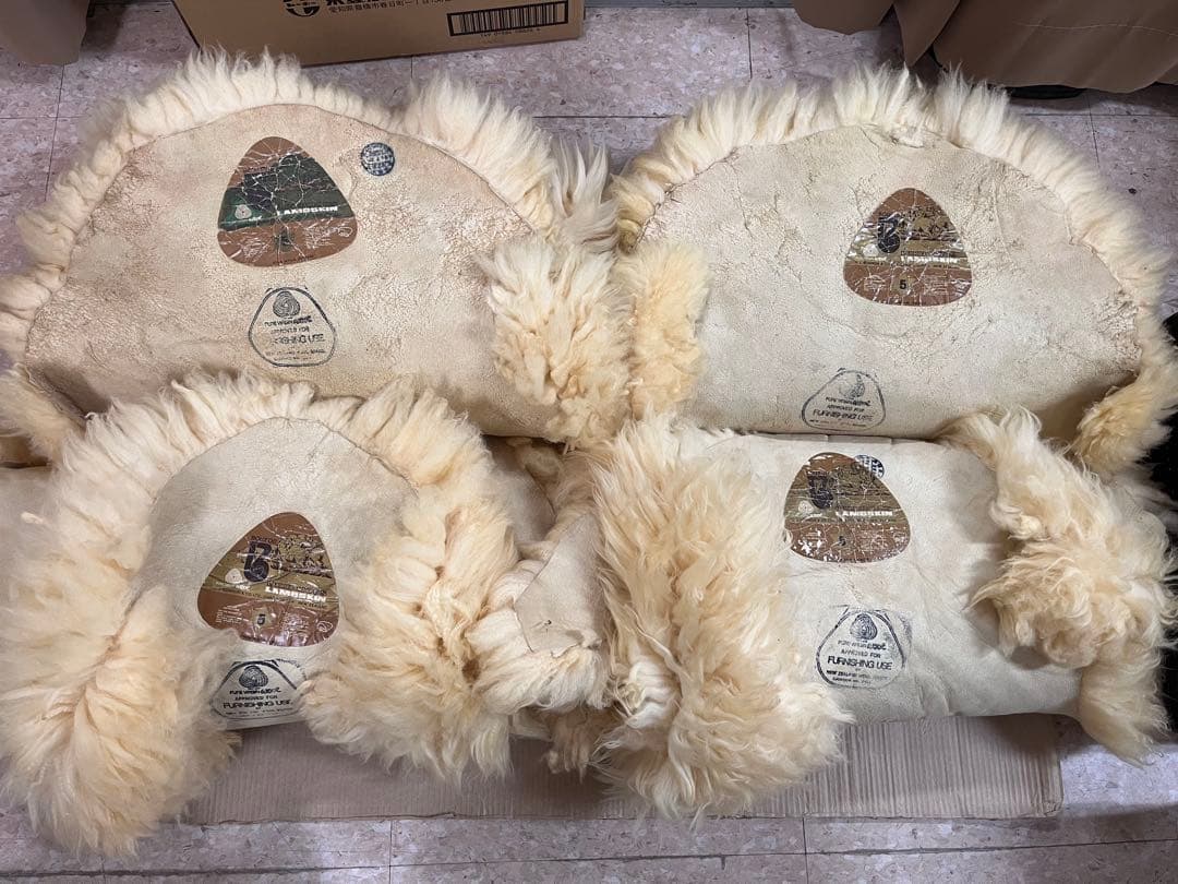 BOWRON ボーロン 天然 ムートンラグ ニュージーランド 羊毛　4枚セット