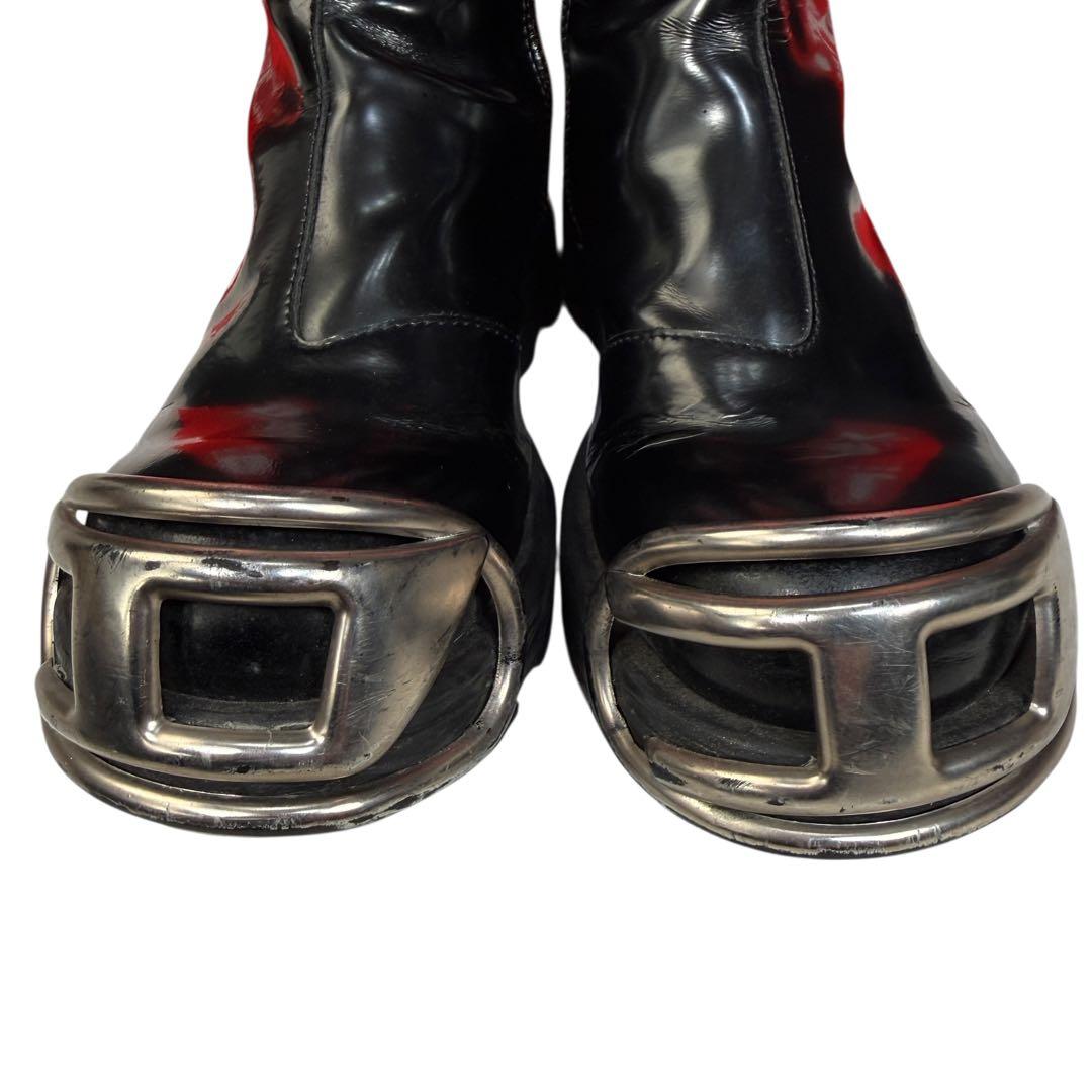 DIESEL D-HAMMER BT ZIP レザー Dプレート ブーツ 黒