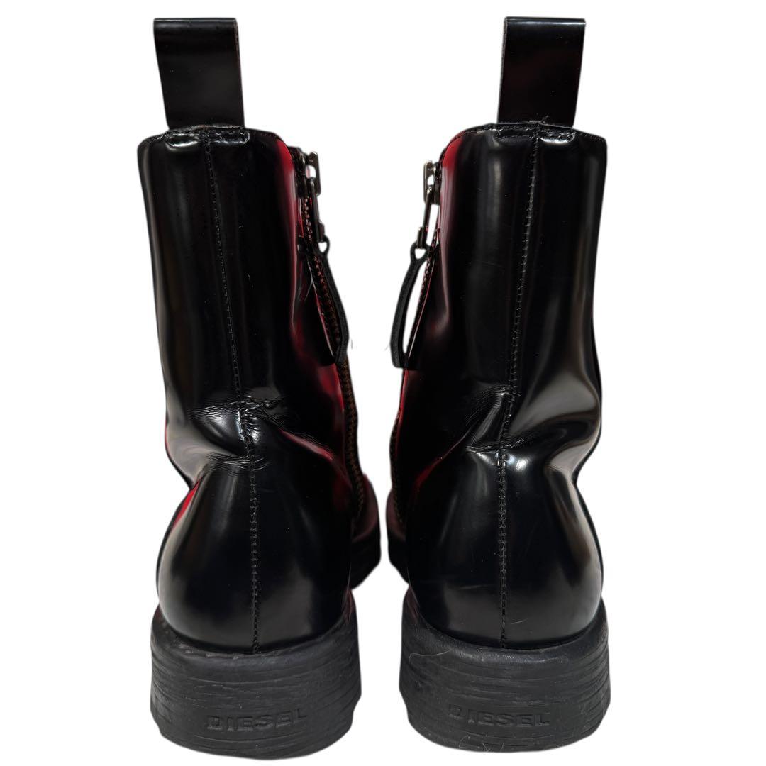DIESEL D-HAMMER BT ZIP レザー Dプレート ブーツ 黒