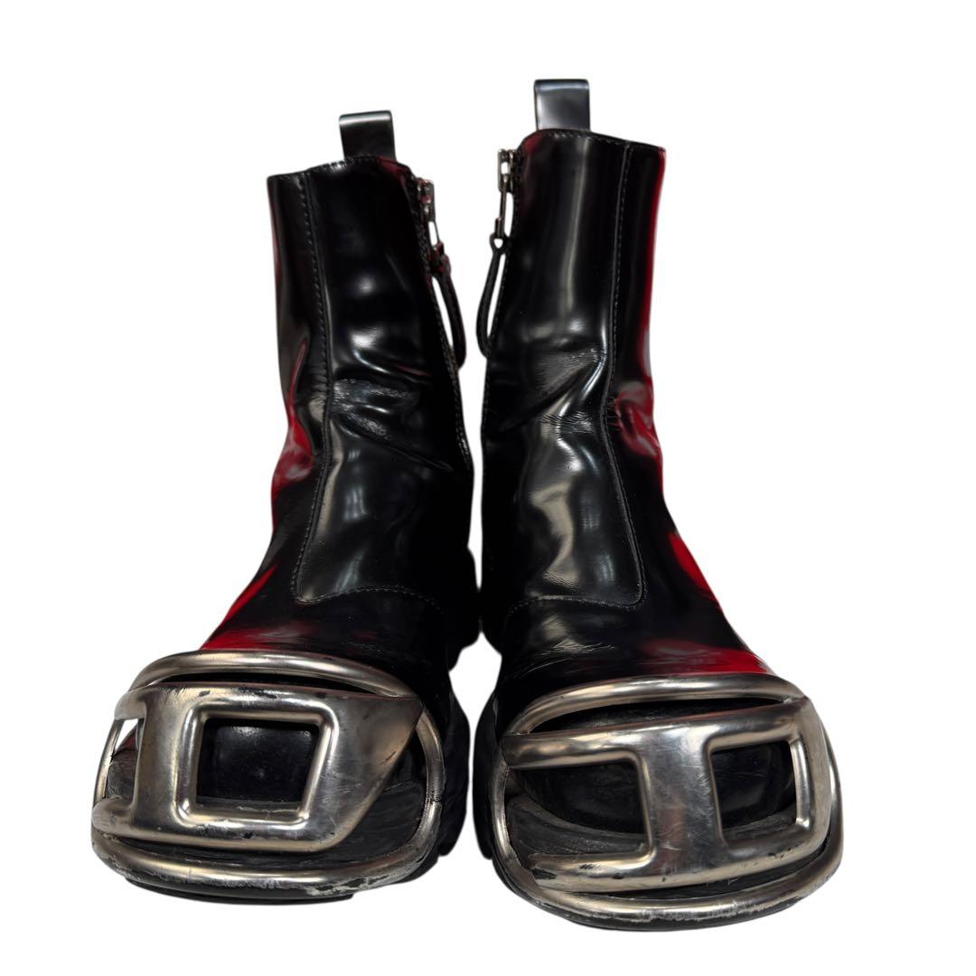 DIESEL D-HAMMER BT ZIP レザー Dプレート ブーツ 黒