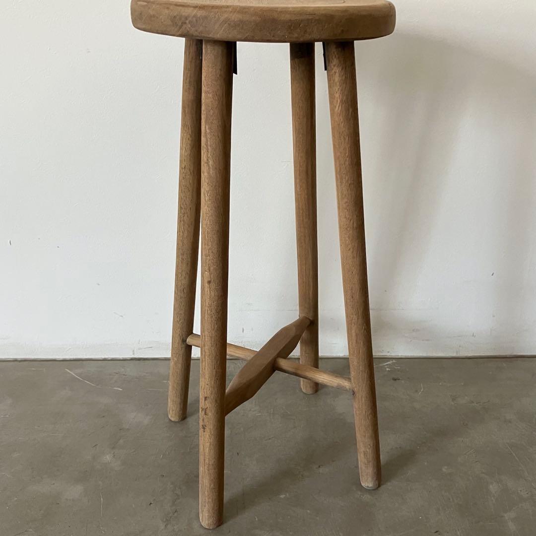 レトロ　古道具　古家具　古民家　剥離家具　ストリップド　丸椅子　南京椅子　木製