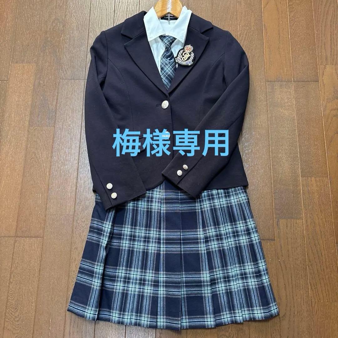 ポンポネットジュニアM（150）ネイビー チェック柄 スーツ・ブレザー セット