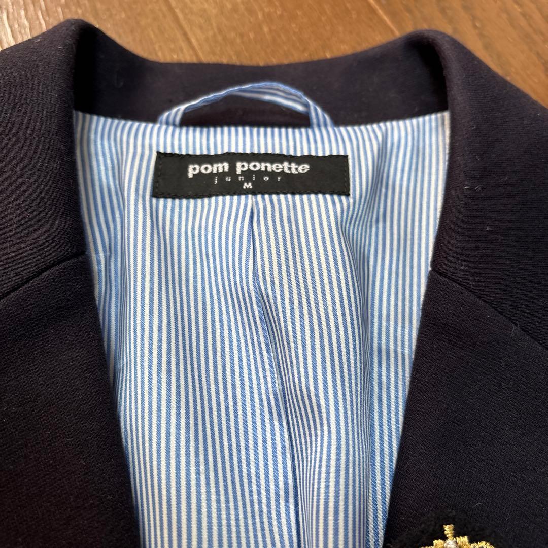 ポンポネットジュニアM（150）ネイビー チェック柄 スーツ・ブレザー セット