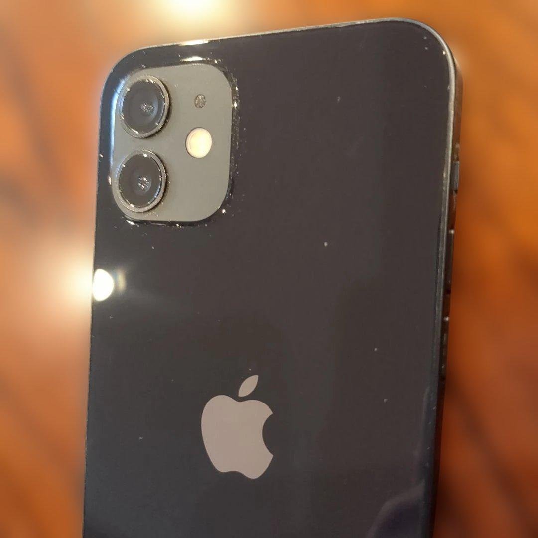 iphone12 64GB 本体（黒）バッテリー容量77%　箱　充電ケーブル付属