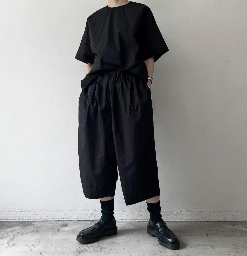 く*ま様 ガーメントダイタイプライターハーフゴムパンツ