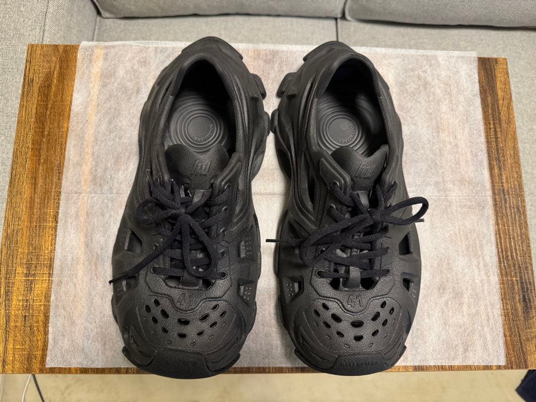 美品 BALENCIAGA バレンシアガ カットワーク レースアップスニーカー