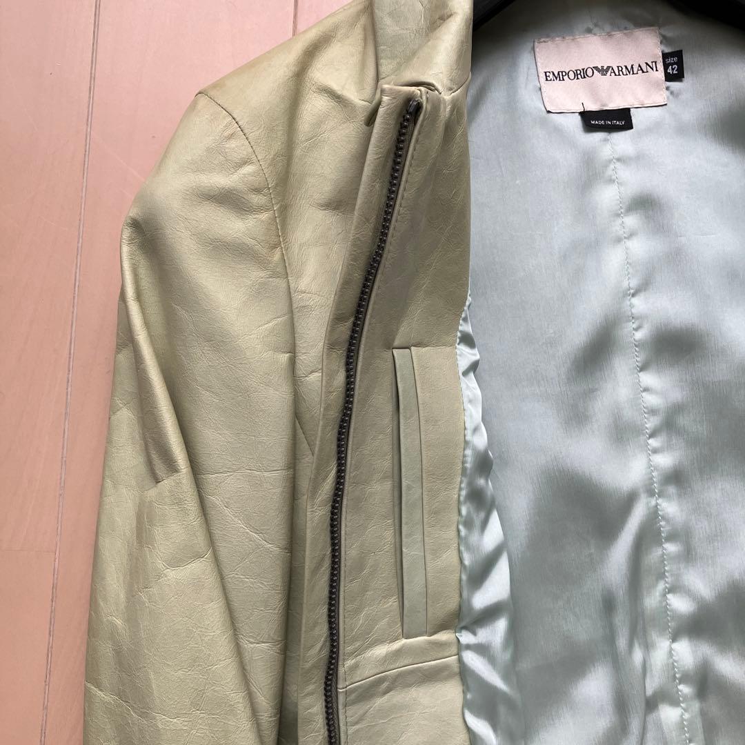 EMPORIO ARMANI シングルライダースジャケット 42
