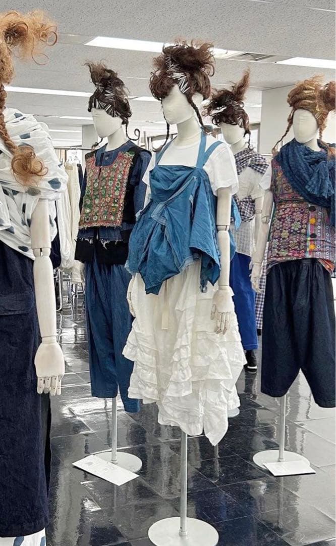 2024ss コムデギャルソン タオTAO 手染めインディゴ リボン装飾ベスト