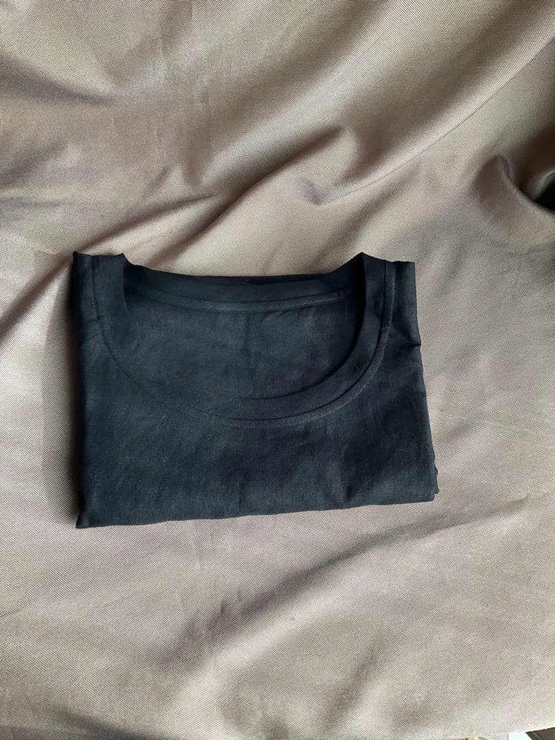 新品未使用　wafu リネントップス　ラグランスリーブトップス ／ 黒色 L