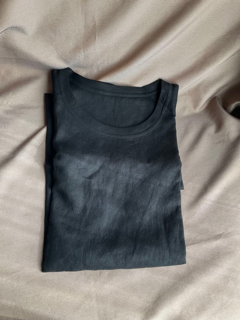 新品未使用　wafu リネントップス　ラグランスリーブトップス ／ 黒色 L