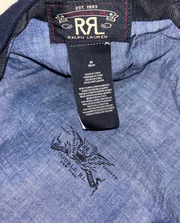 ほぼ未使用 RRL ダブルアールエル ウール キャスケット ダークネイビー