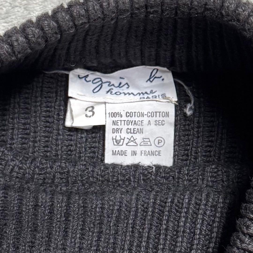 80s agnes b homme モックネック コットンニット フランス製