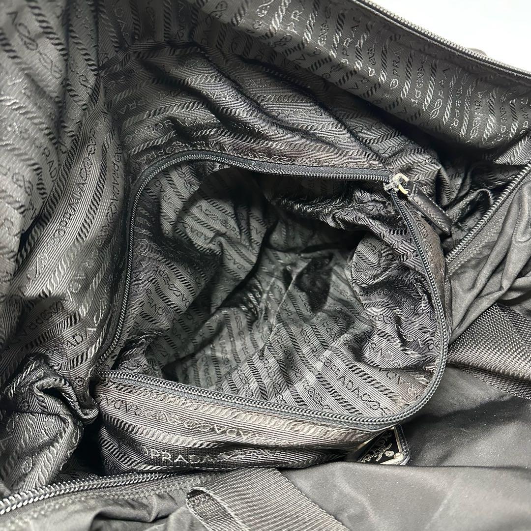 【美品】 プラダ ボストンバッグ ナイロン サフィアーノ ギャランティ付き