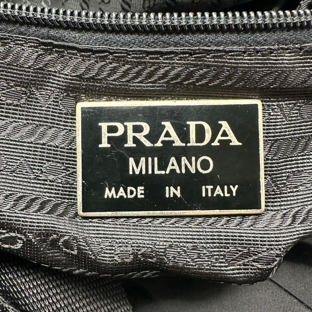 【美品】 プラダ ボストンバッグ ナイロン サフィアーノ ギャランティ付き