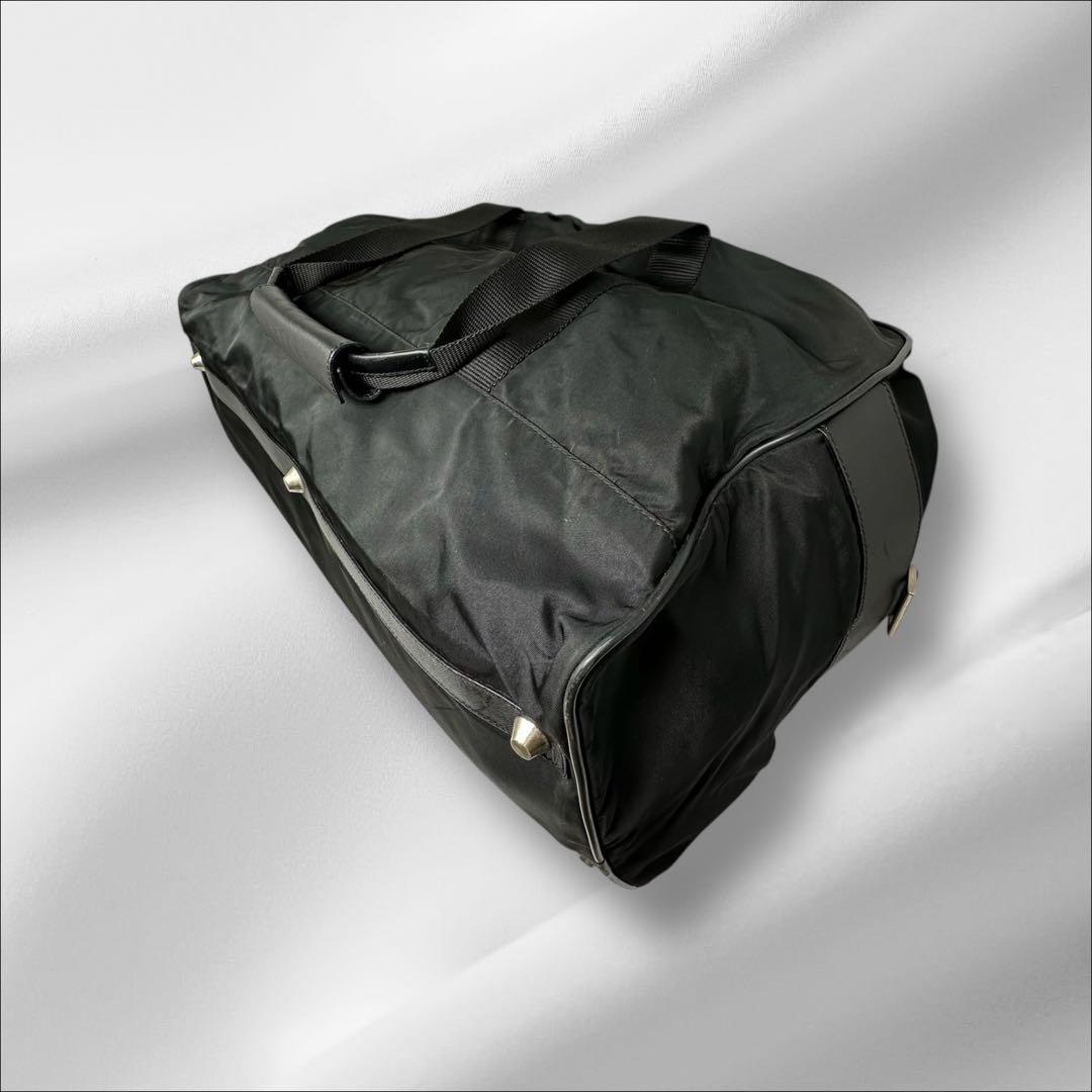 【美品】 プラダ ボストンバッグ ナイロン サフィアーノ ギャランティ付き