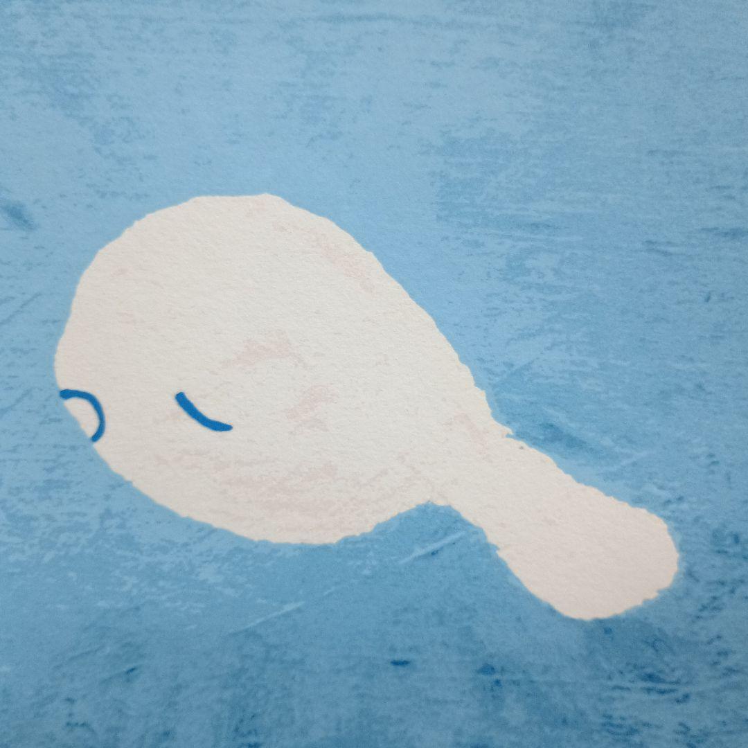 1505）白い魚　吉田朝雄　シルクスクリーン　額装　難あり