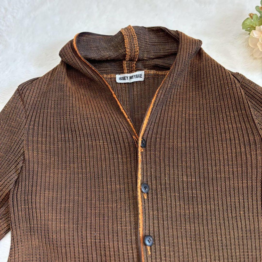 イッセイミヤケ　ISSEY MIYAKE 　プリーツ　ジャケット　ブラウン