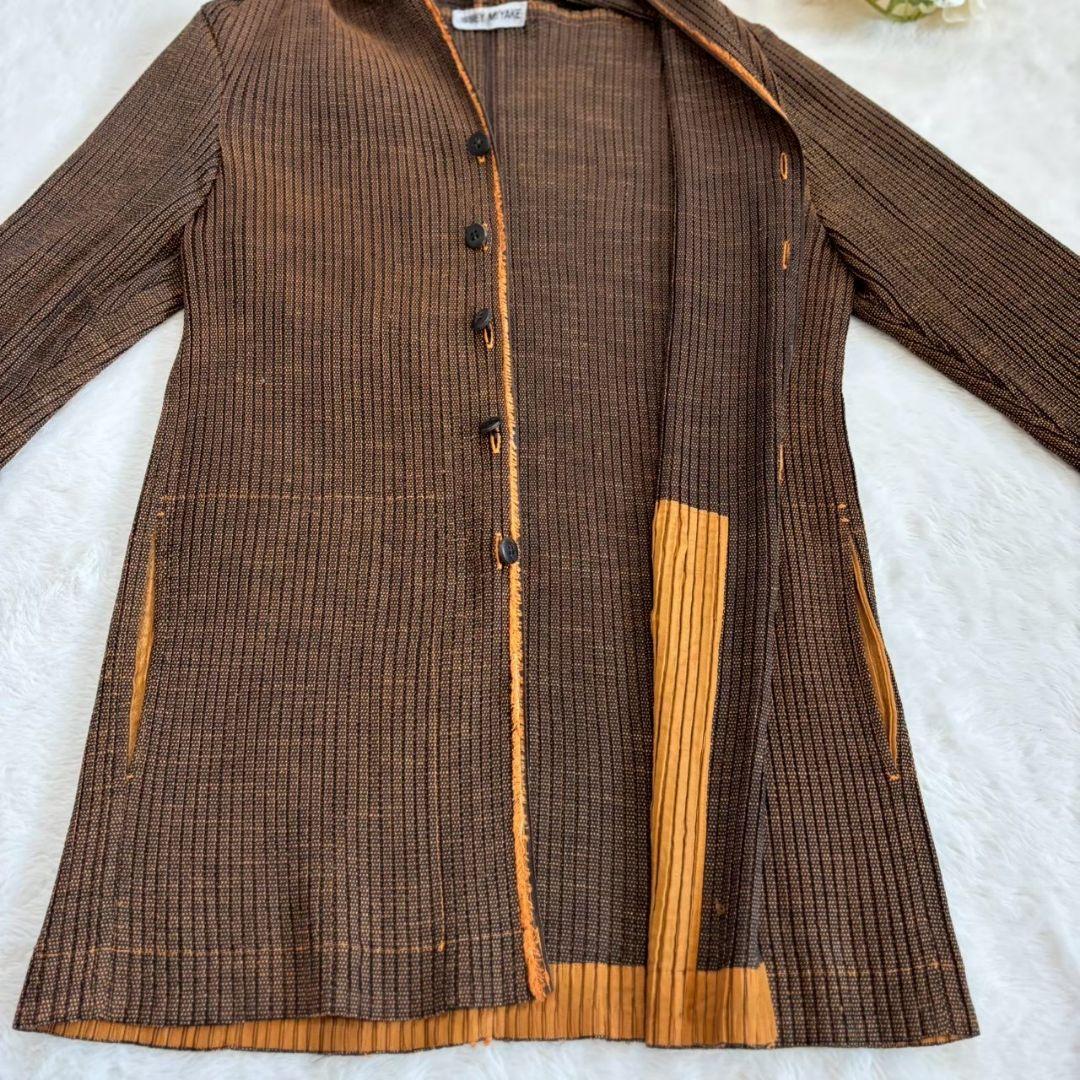 イッセイミヤケ　ISSEY MIYAKE 　プリーツ　ジャケット　ブラウン