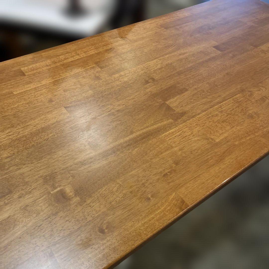 【THE TABLE】 /ラバーウッド ブラウン × Black Steel