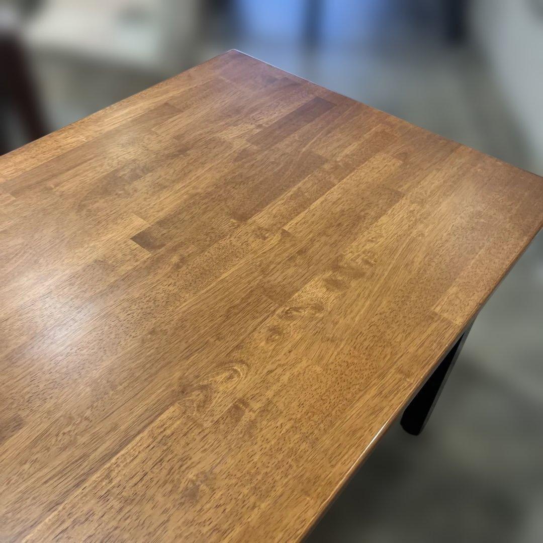 【THE TABLE】 /ラバーウッド ブラウン × Black Steel