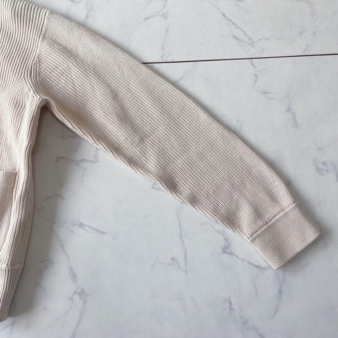 MHL. マーガレットハウエル コットン リブニット カーディガン ベージュ