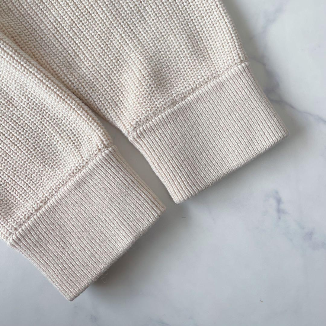 MHL. マーガレットハウエル コットン リブニット カーディガン ベージュ