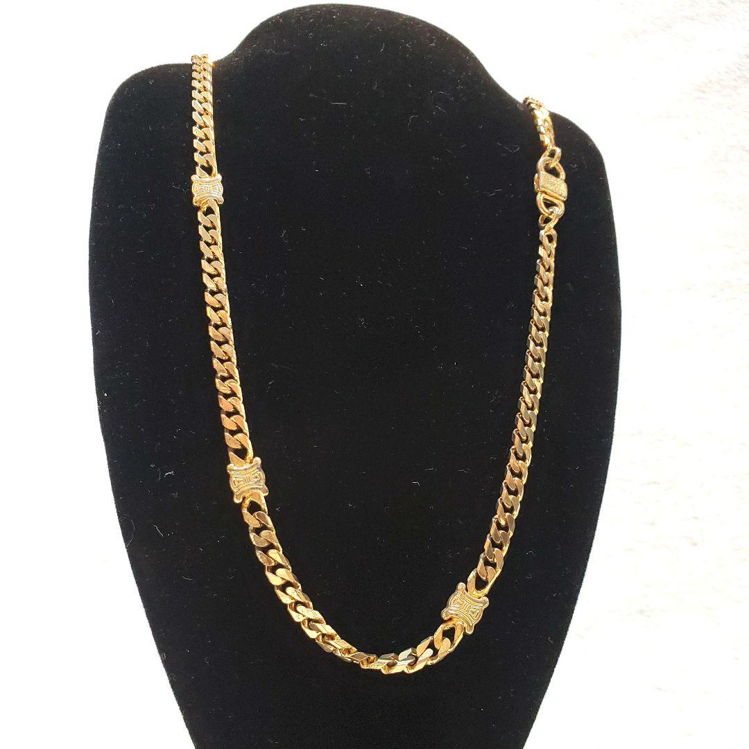 希少✨CELINE トリオンフ　ゴールド　ロング　ネックレス　喜平