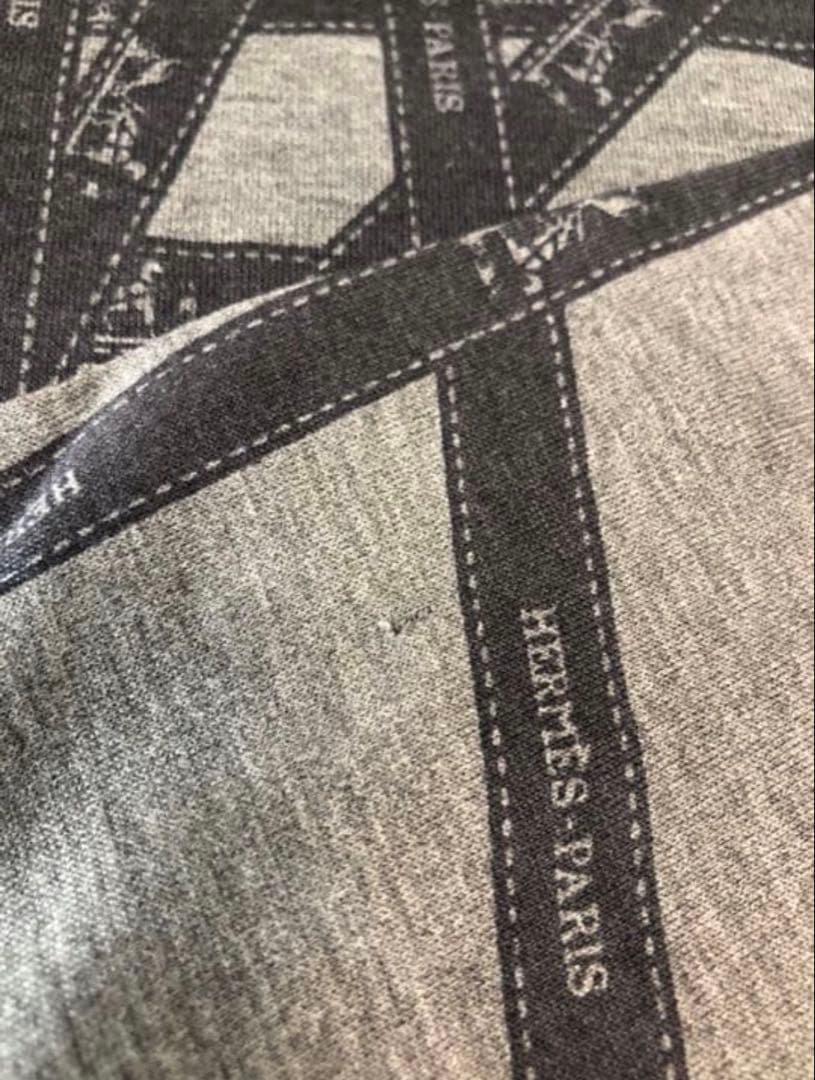 HERMÈS エルメス マルジェラ期 リボン柄 ロングシャツ XS