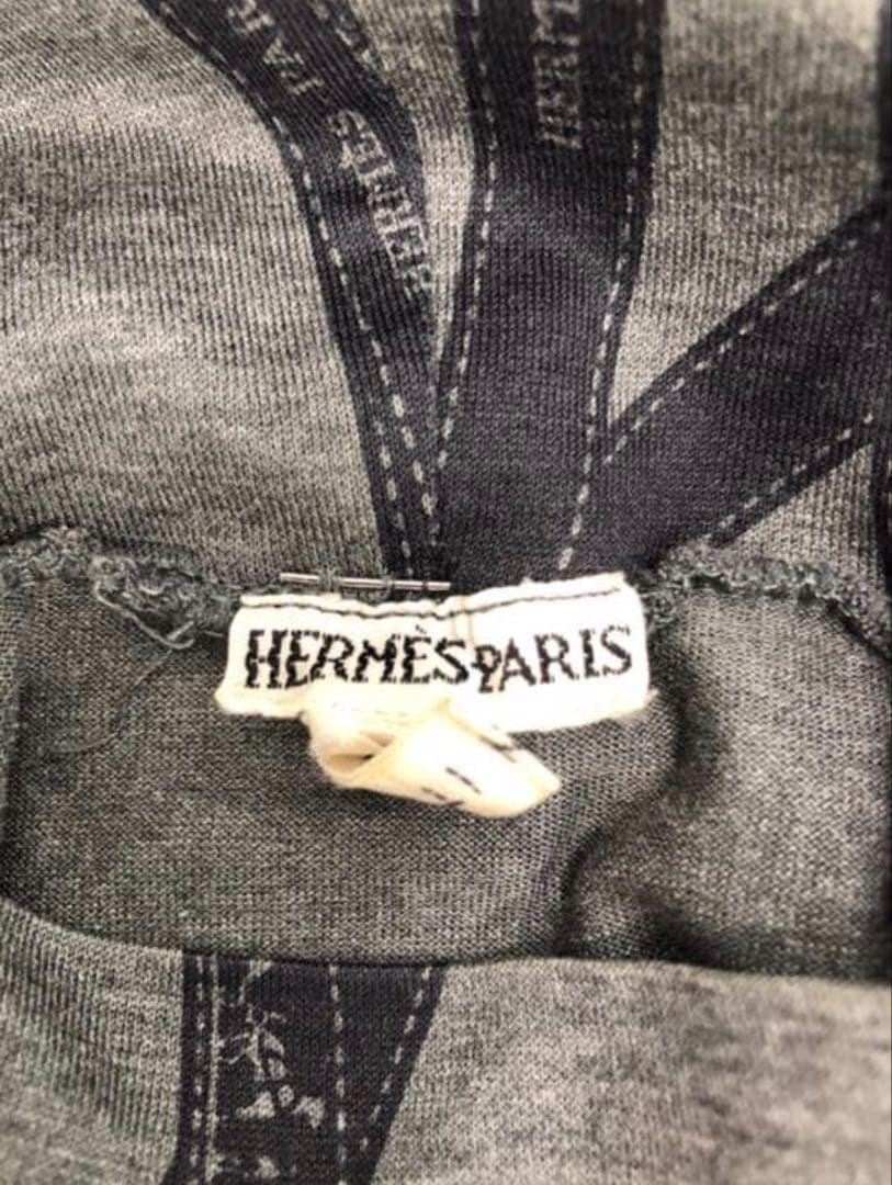 HERMÈS エルメス マルジェラ期 リボン柄 ロングシャツ XS