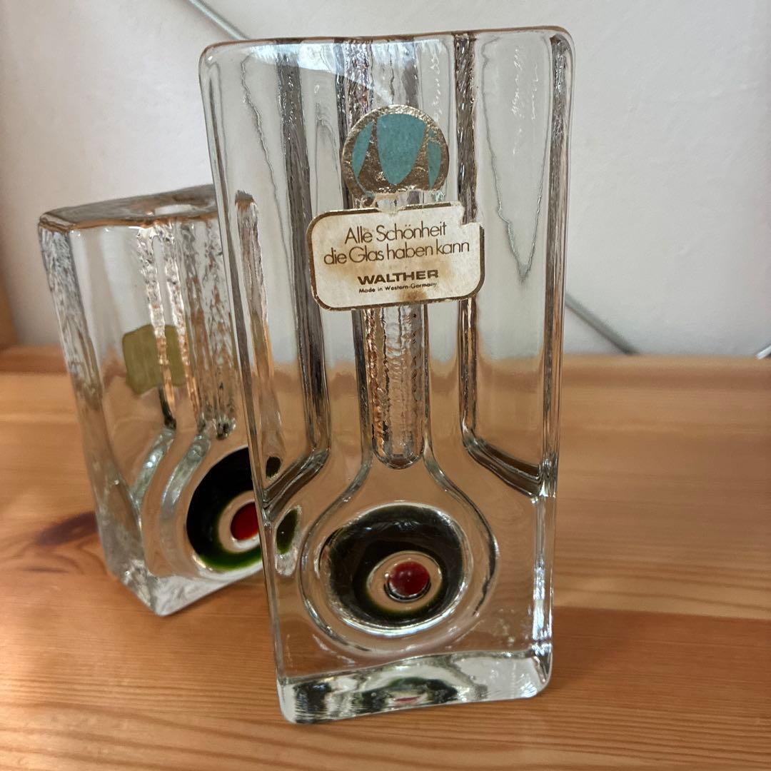 WALTHER ワルターグラス　ガラス　花瓶　フラワーベース　一輪挿し　ドイツ