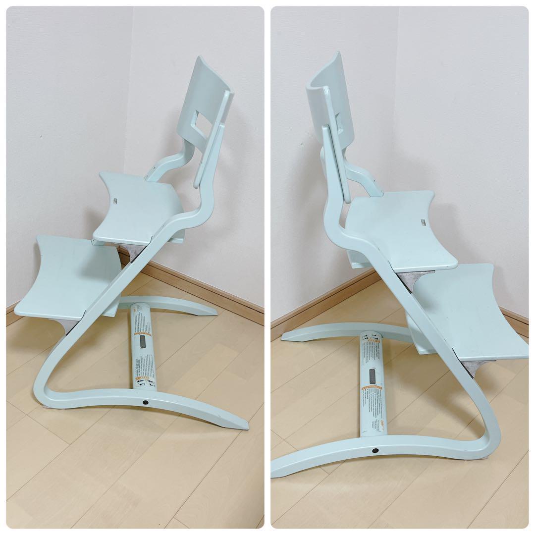 【希少色】Leander リエンダー ハイチェア 木製 キッズチェア ブルー