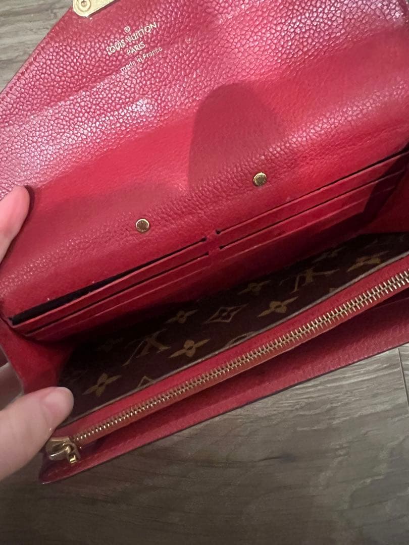 Louis Vuitton 長財布 黒/赤