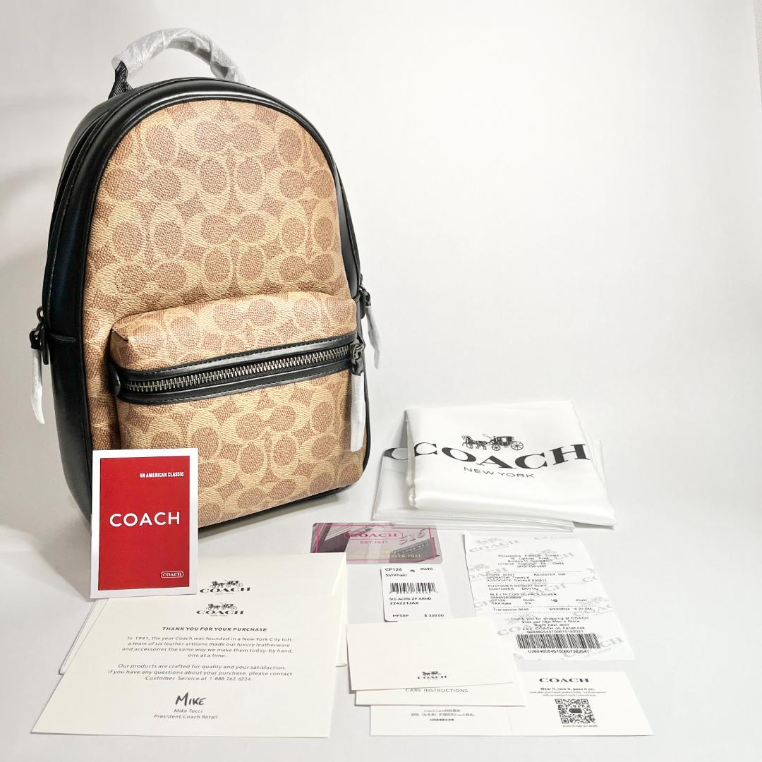 【新品未使用】COACH コーチ チャーター パック・シグネチャー ボディバッグ