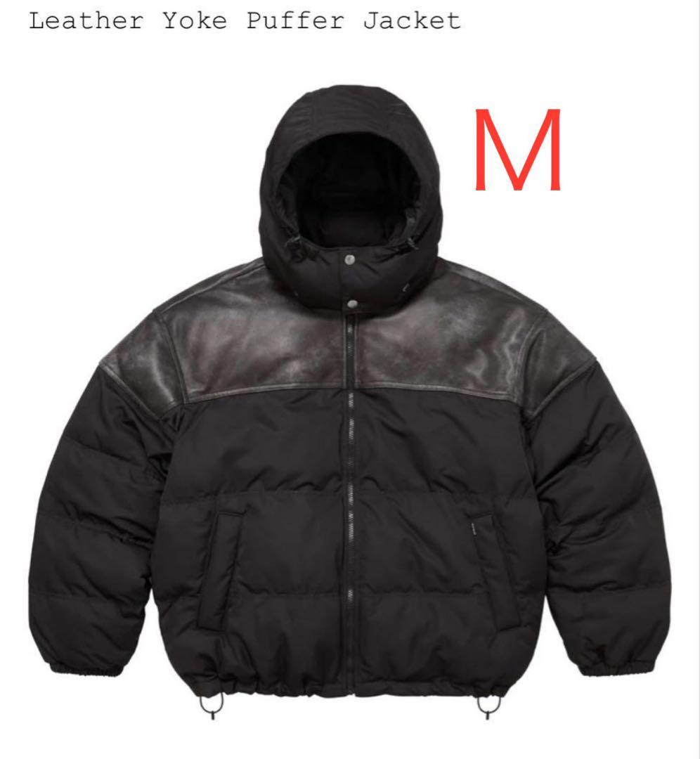 ジャケット・アウター Supreme Leather Yoke Puffer Jacket